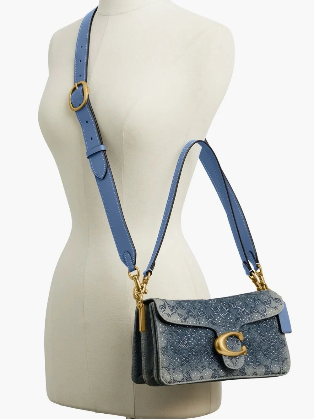 Coach Soft Crystal Signature Denim Tabby 26